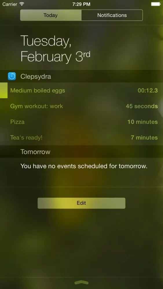 Tangkapan layar Clepsydra — The most convenient timers app