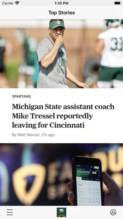 Captures d'écran de MLive: Spartans Football News