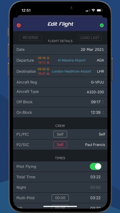 Swift Pilot Logbook Screenshots