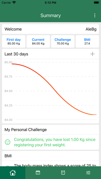 Ảnh chụp màn hình của Weight Loss Tracker Easy | BMI