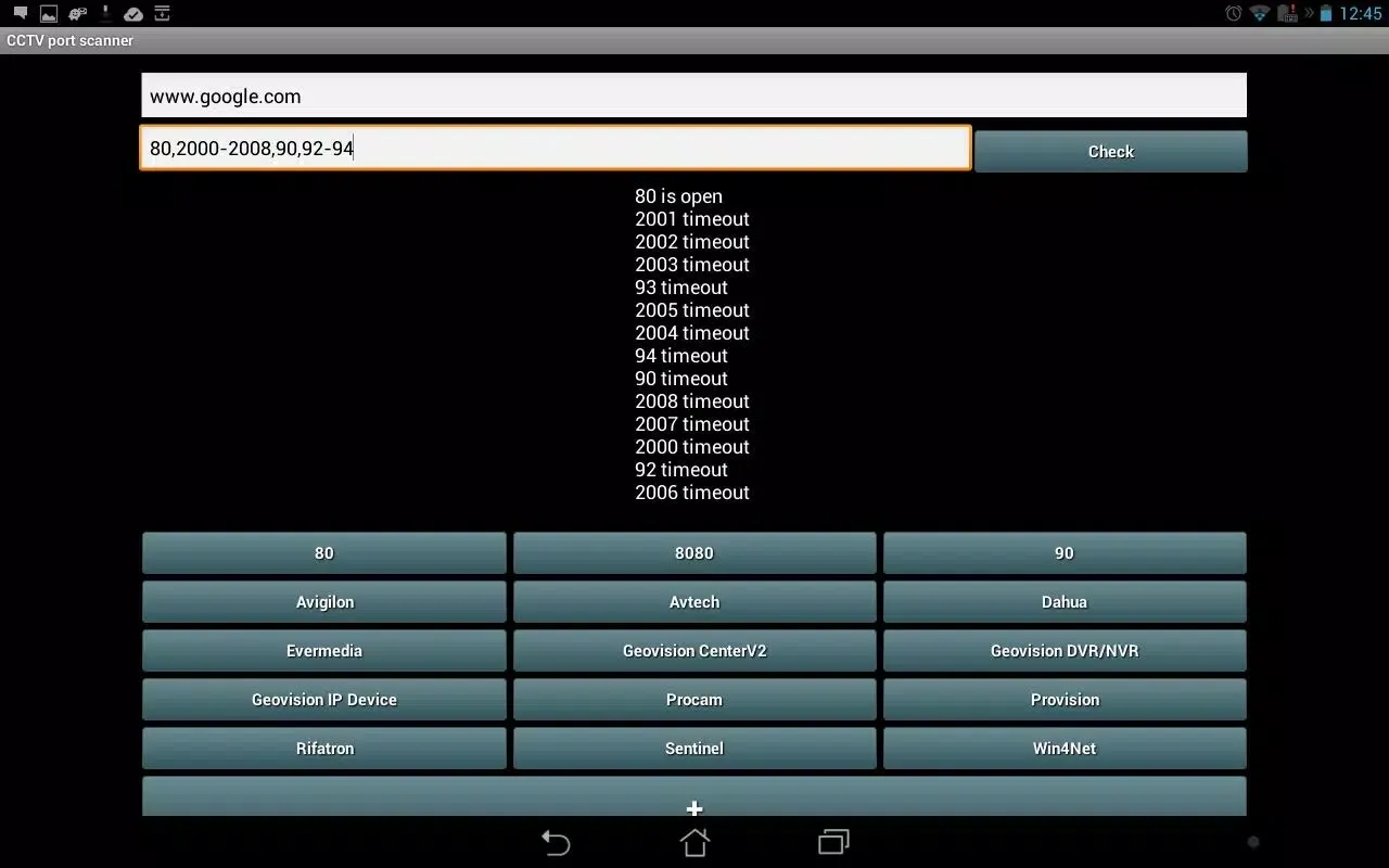 Screenshot di CCTV Port Scanner