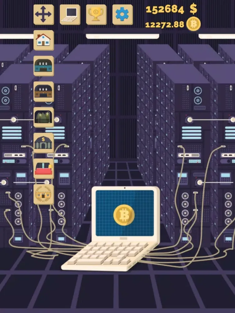 Tangkapan skrin Bitcoin mining: life simulator iPad