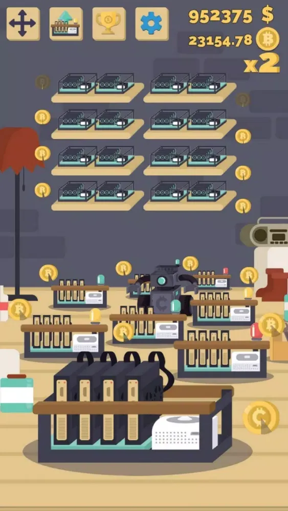 Tangkapan skrin Bitcoin mining: life simulator