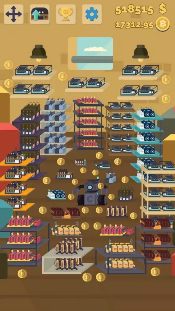 Tangkapan skrin Bitcoin mining: life simulator