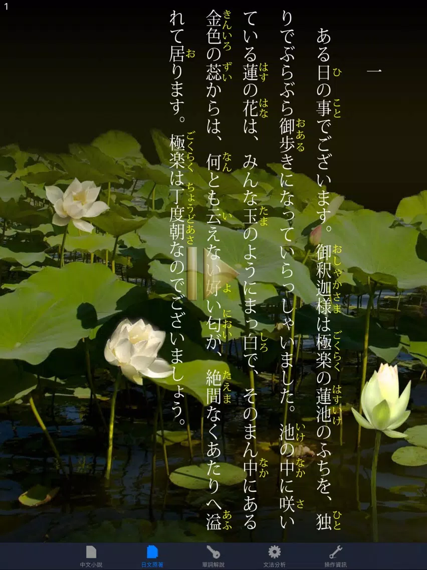 蜘蛛之絲：看小說學日文（中日對照） iPad  Screenshots