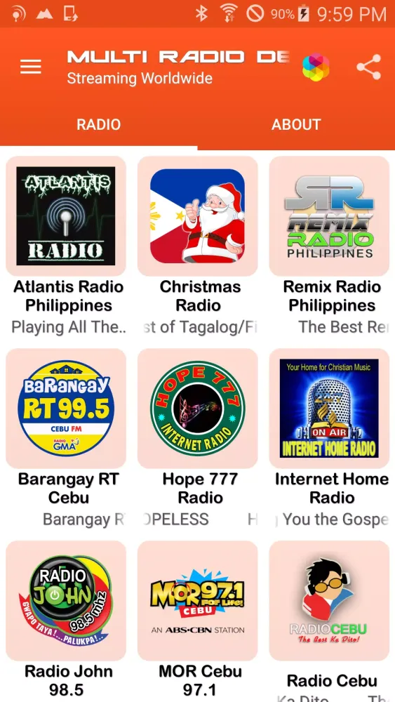 Tangkapan layar Multi Radio Demo