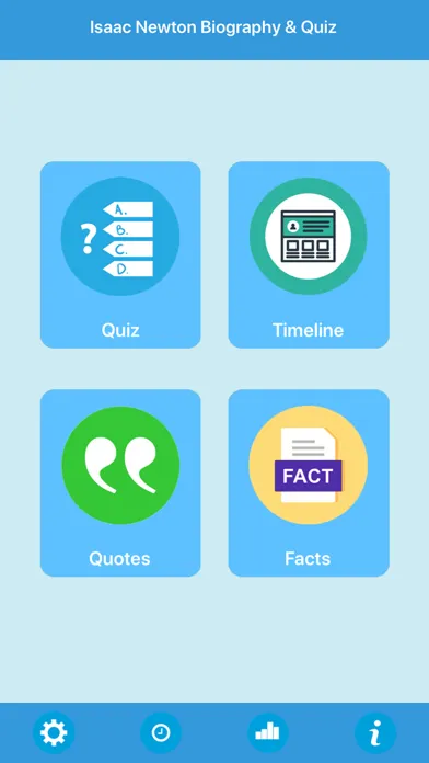 Newton Biography & Quiz Screenshots