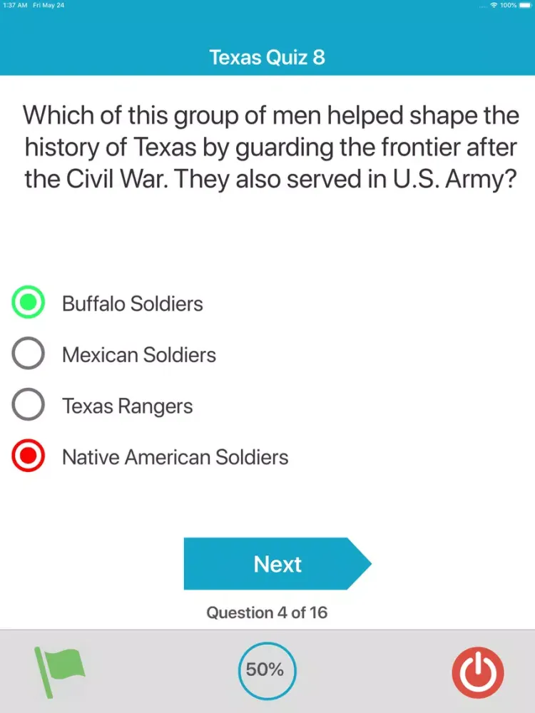 Tangkapan skrin 50 States : Texas Quiz iPad 