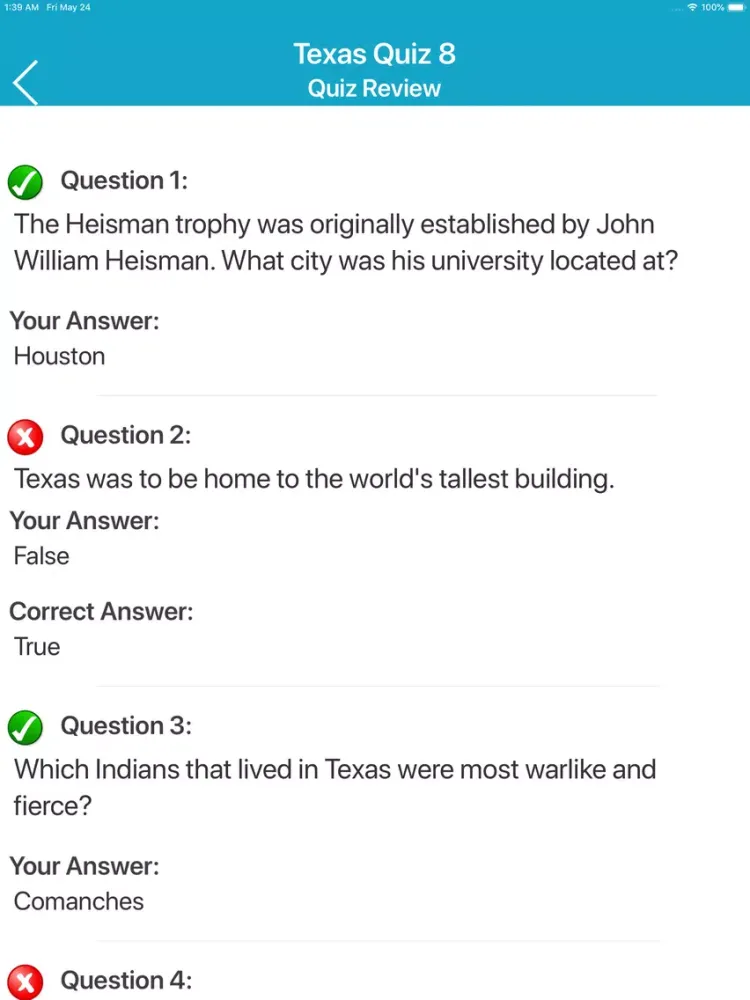 Tangkapan skrin 50 States : Texas Quiz iPad 