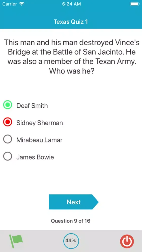 Tangkapan skrin 50 States : Texas Quiz