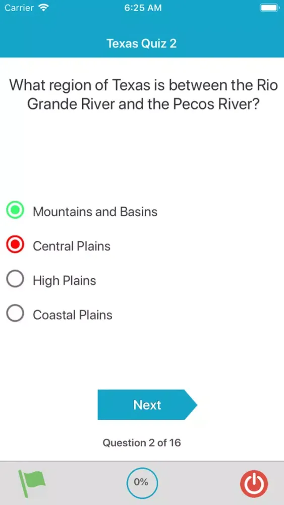 Tangkapan skrin 50 States : Texas Quiz