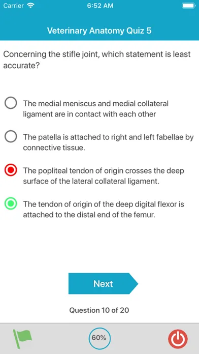 Tangkapan layar Veterinary Anatomy Quiz