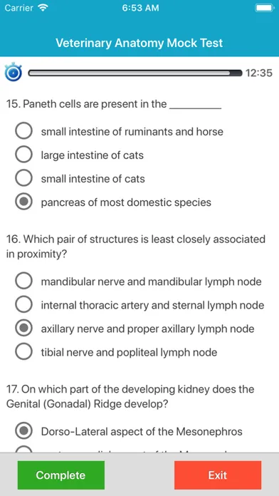 Tangkapan layar Veterinary Anatomy Quiz