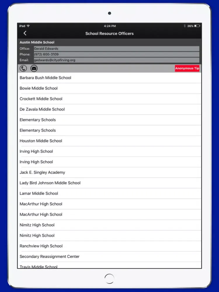 Irving Police Department iPad  سکرین شاٹس