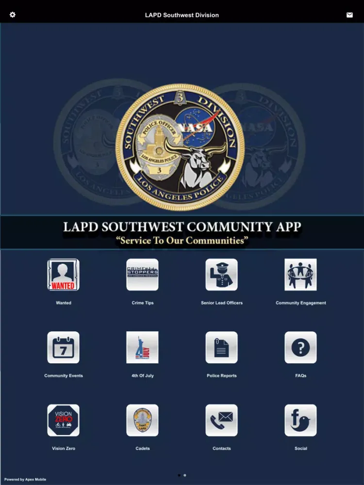 Zrzuty ekranu LAPD Southwest Division iPad 