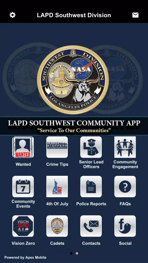 Zrzuty ekranu LAPD Southwest Division