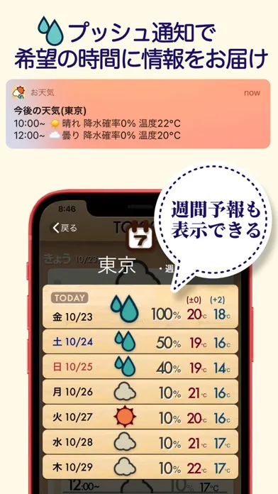 Скриншоты おてがる天気