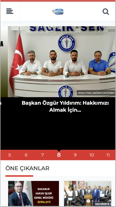 Capturas de tela do Sağlık Personeli Haber.Net