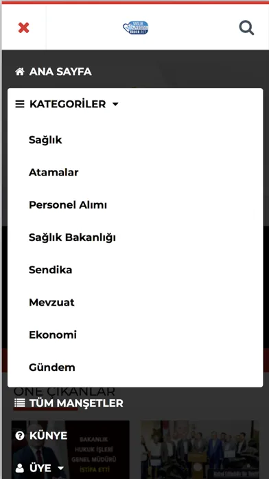 Capturas de tela do Sağlık Personeli Haber.Net