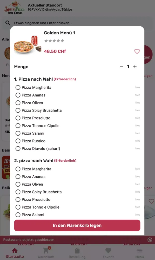 Spicy Pizza Express Aesch Screenshots