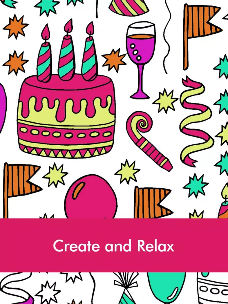 Doodle Coloring Book for Adults & Kids: Free Fun Coloring Games with Stress Relieving Color Therapy Pages iPad  Screenshots