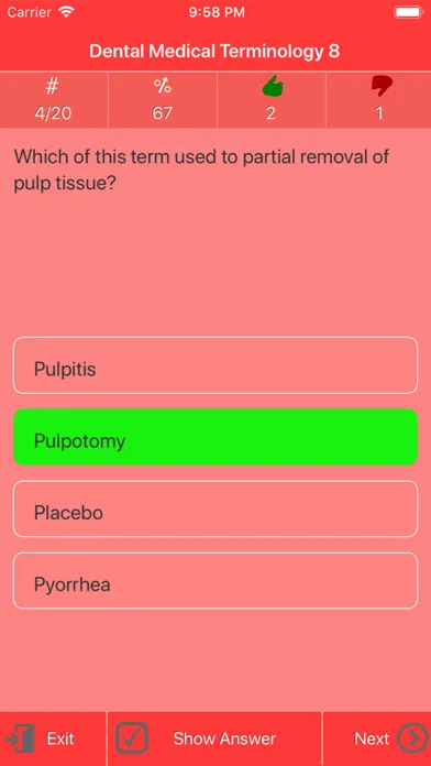 Dental Medical Terms Quiz سکرین شاٹس
