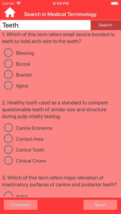 Dental Medical Terms Quiz سکرین شاٹس