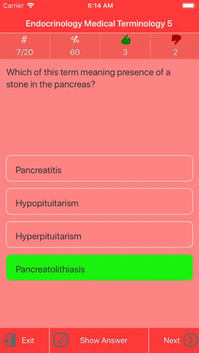 Endocrinology Terminology Quiz スクリーンショット