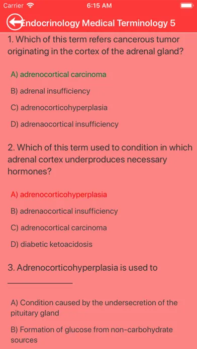 Endocrinology Terminology Quiz スクリーンショット