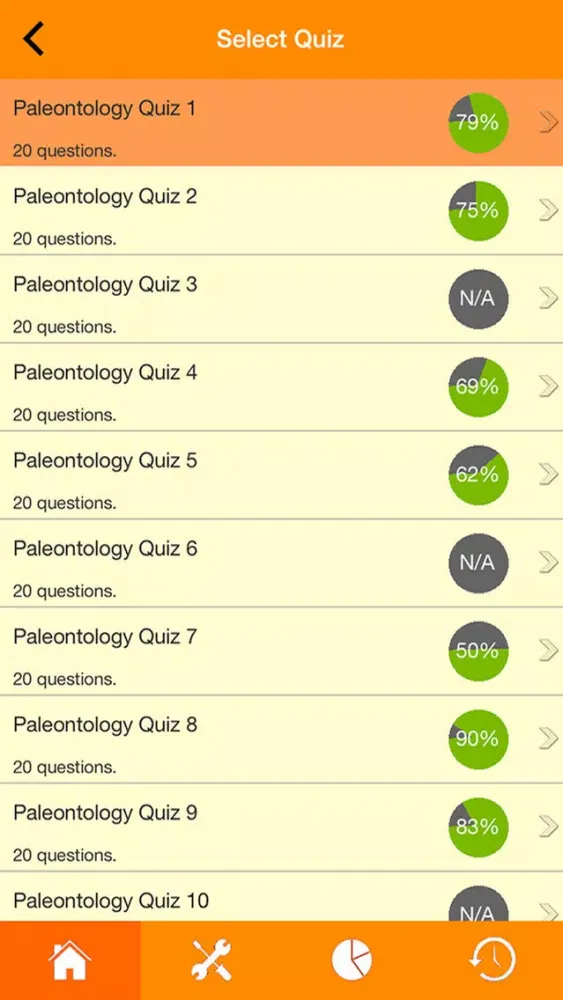 Ảnh chụp màn hình của Paleontology & Fossils Quizzes