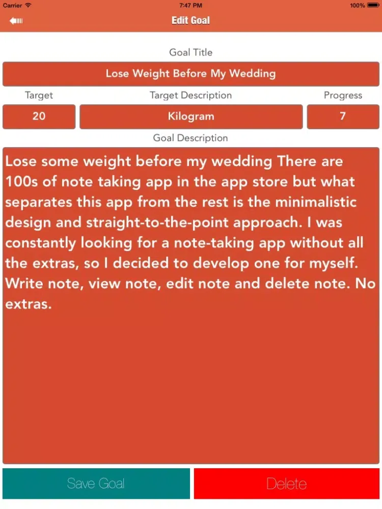 Track My Goal iPad  Ekran Görüntüleri