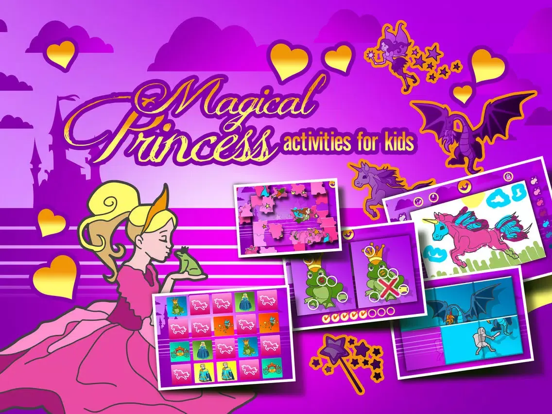 Magical Princess Activities for Kids: Puzzles, Drawing, Coloring and more Games iPad  Ekran Görüntüleri
