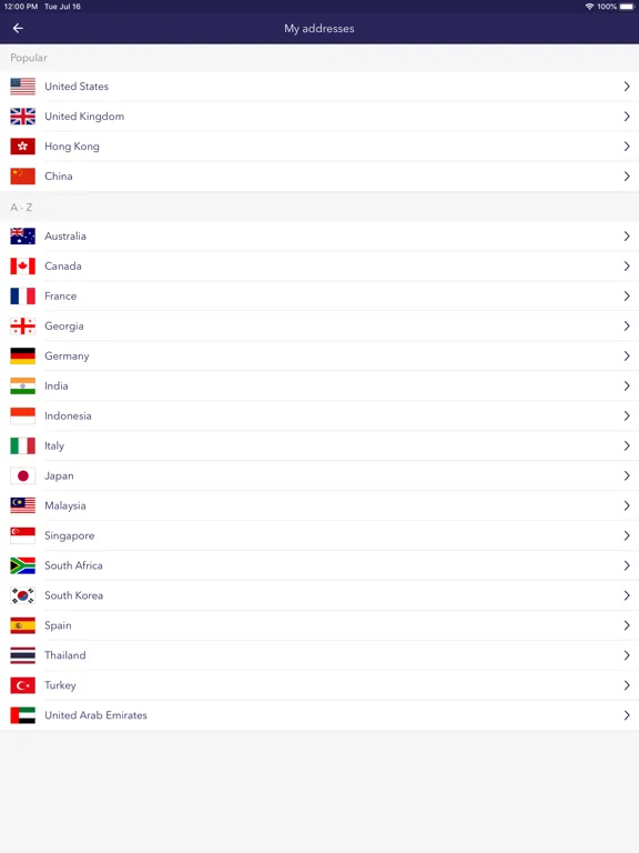 Aramex Global Shopper iPad  Screenshots
