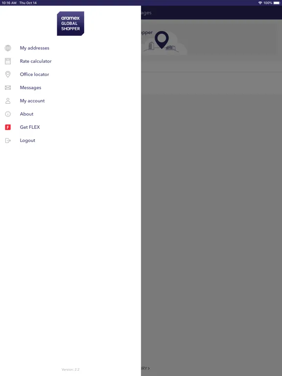 Aramex Global Shopper iPad  Screenshots