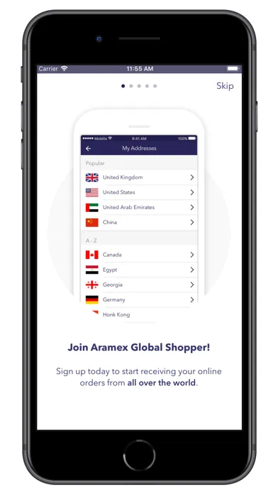 Aramex Global Shopper Screenshots