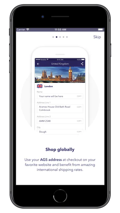 Aramex Global Shopper Screenshots