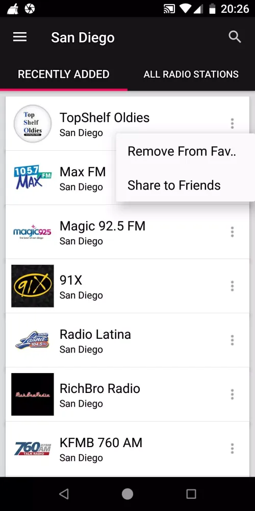 San Diego Radio Stations 스크린샷