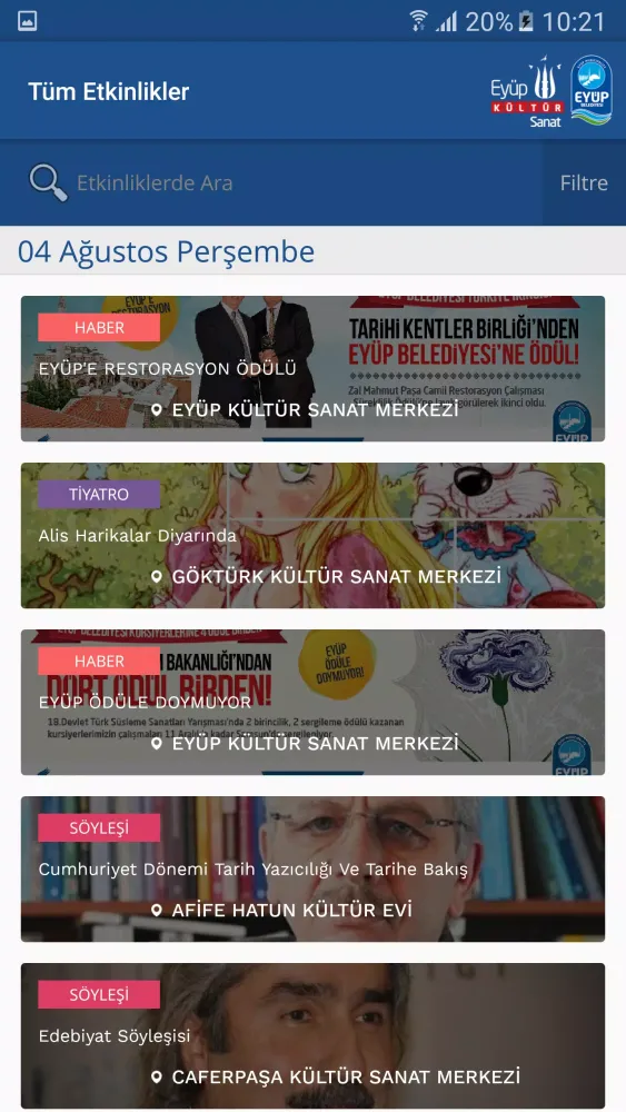 Screenshot di Eyüp Kültür Sanat