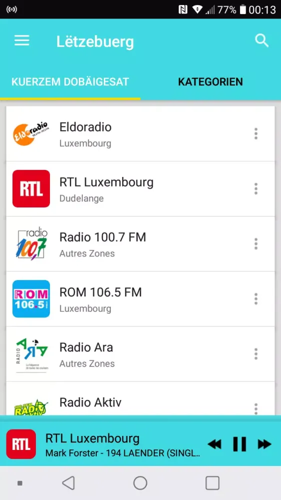 Tangkapan layar Radio Luxembourg