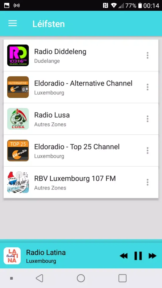 Tangkapan layar Radio Luxembourg