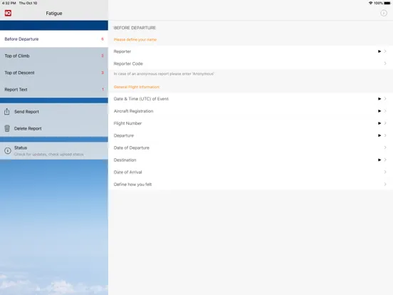 ภาพหน้าจอของ IQSMS Fatigue iPad 