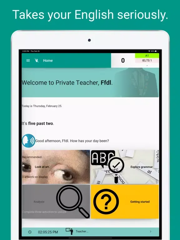 Ảnh chụp màn hình của Private Teacher iPad 