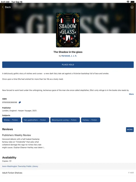 Avon Washington Twp Public Lib iPad 应用截图