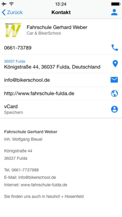 Tangkapan skrin Fahrschule Gerhard Weber