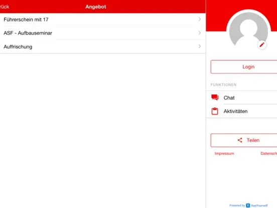 Zrzuty ekranu Fahrschule Korte GmbH iPad 