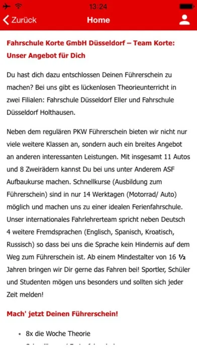 Zrzuty ekranu Fahrschule Korte GmbH