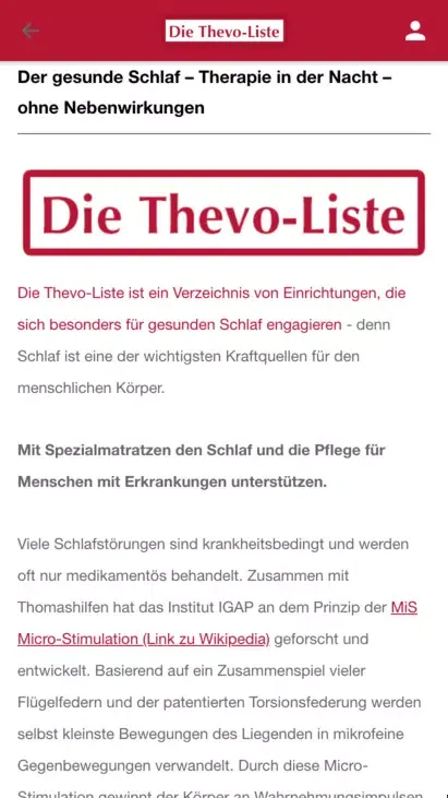 Zrzuty ekranu Die Thevo-Liste