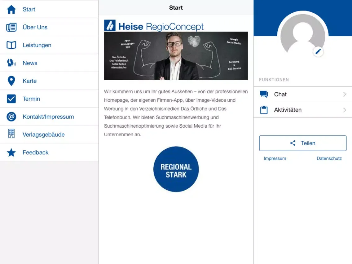 Capturas de tela do Heise RegioConcept iPad 