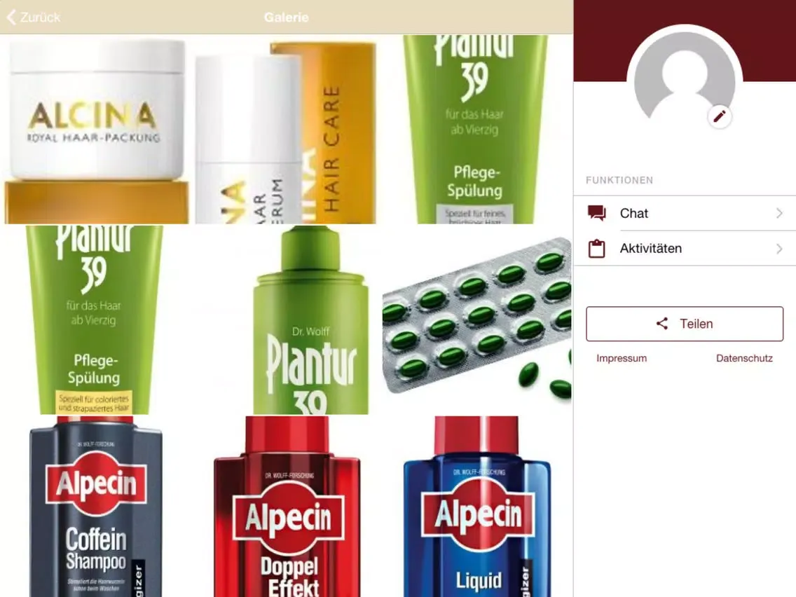 Capturas de tela do Hair-Produkte iPad 