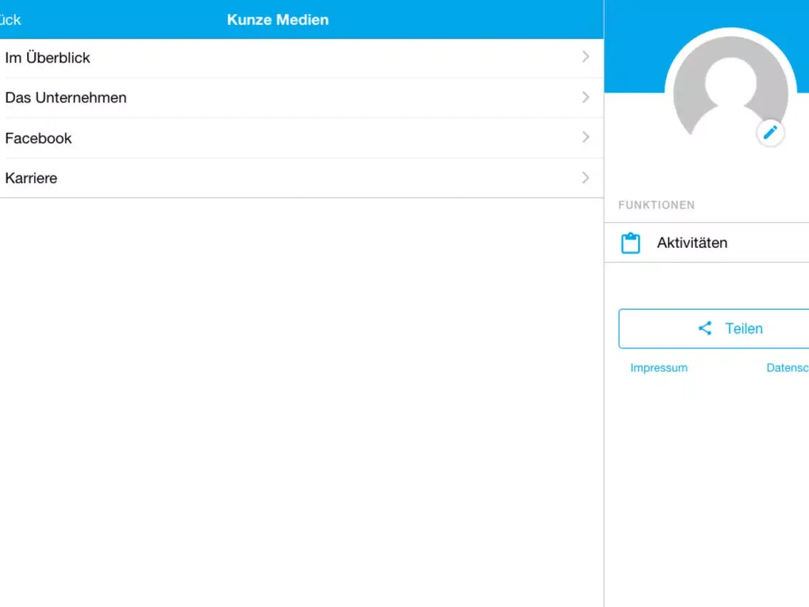 Ảnh chụp màn hình của Kunze Medien iPad 